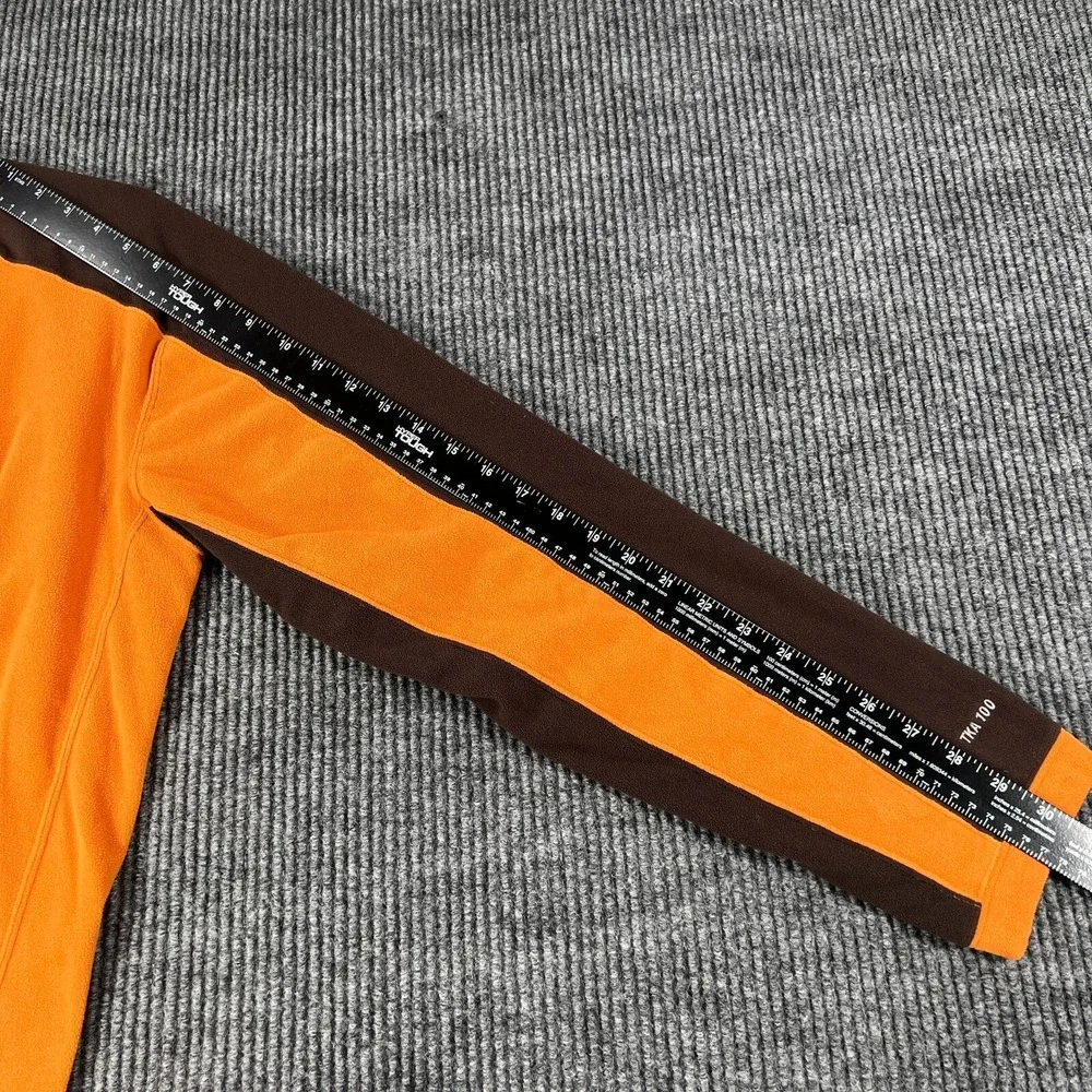 The North Face Mens Sweatshirt Large Orange Long Sleeve 1/4 Zip Mock Neck Fleece
